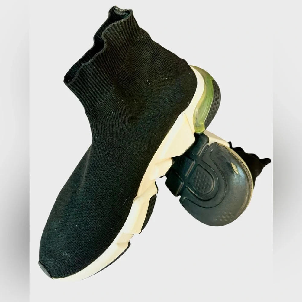 Balenciaga Black Fabric Speed Trainer Slip-Sneakers in Black US 8